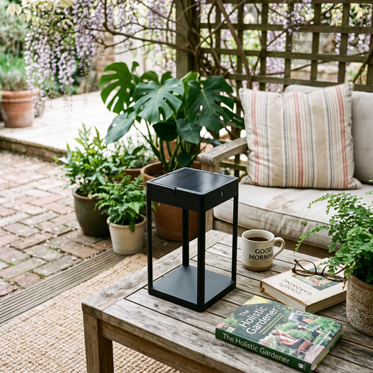 Luxury Metal Solar Lantern lifestyle photo