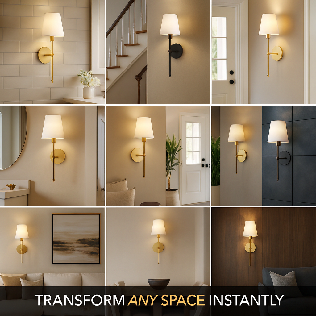 Wireless Wall Sconces with Remote (Set of 2)
