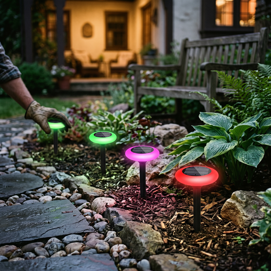 Solar Mood Light (4 Pack) in use