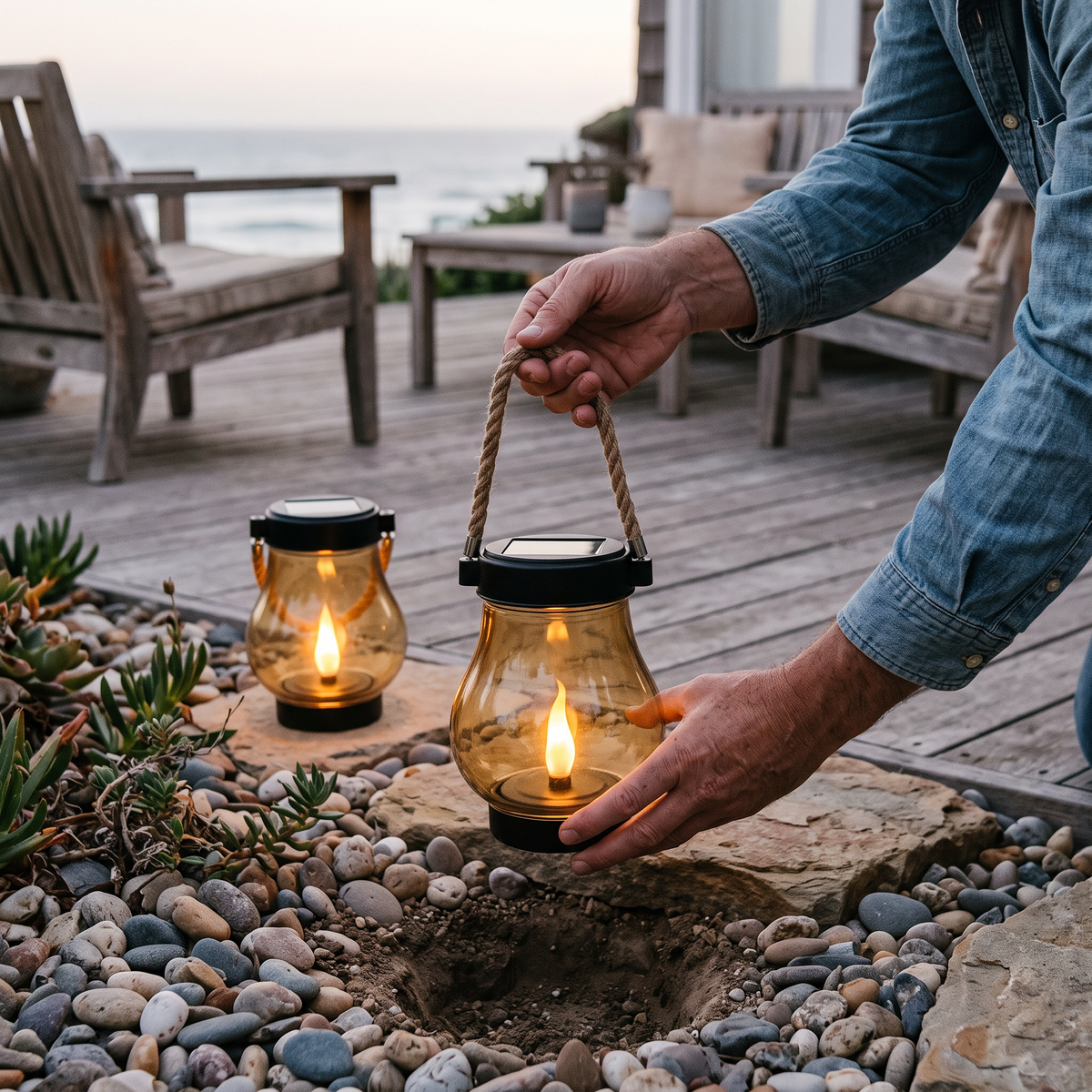 Solar Outdoor Lantern Lights lifestyle photo