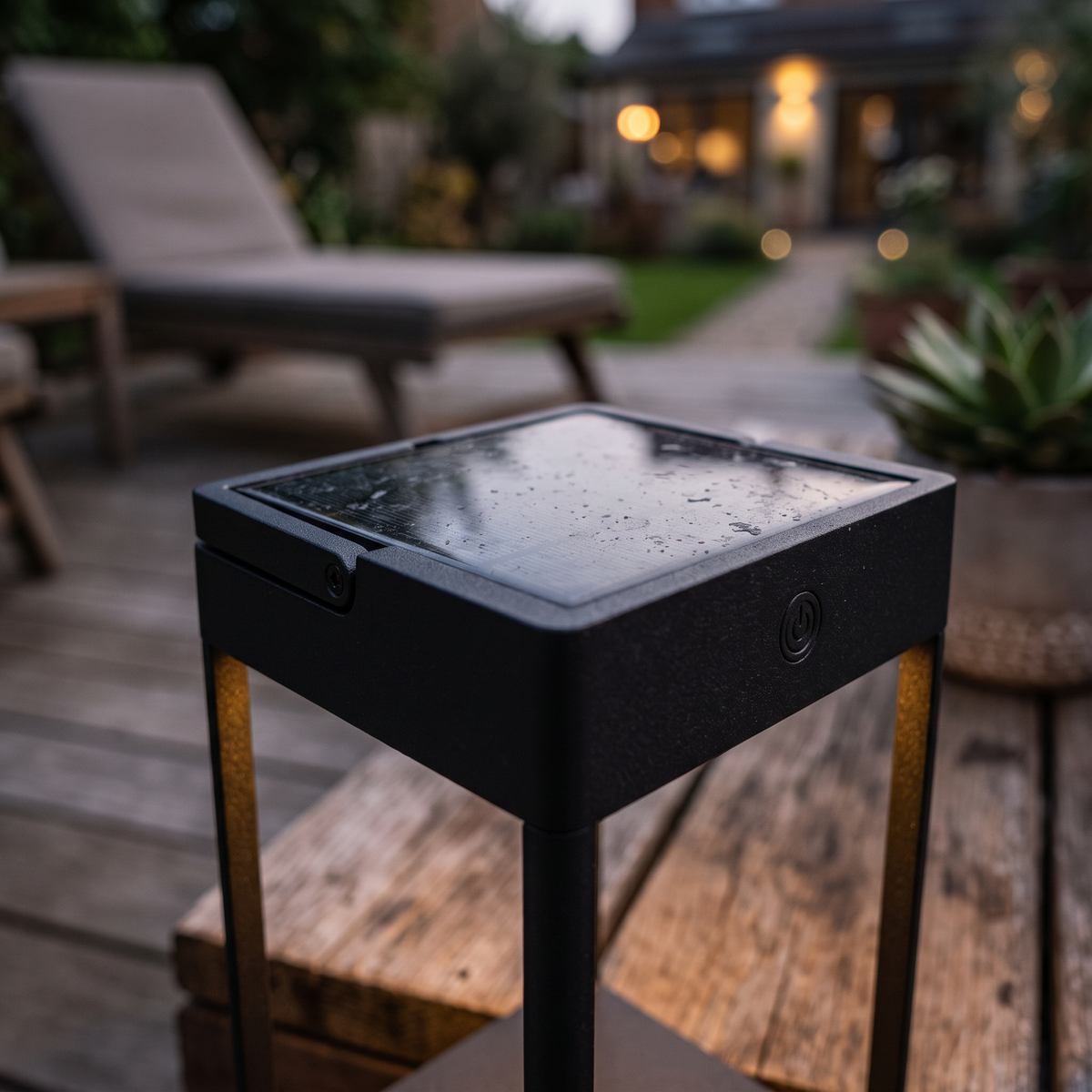 Luxury Metal Solar Lantern lifestyle photo
