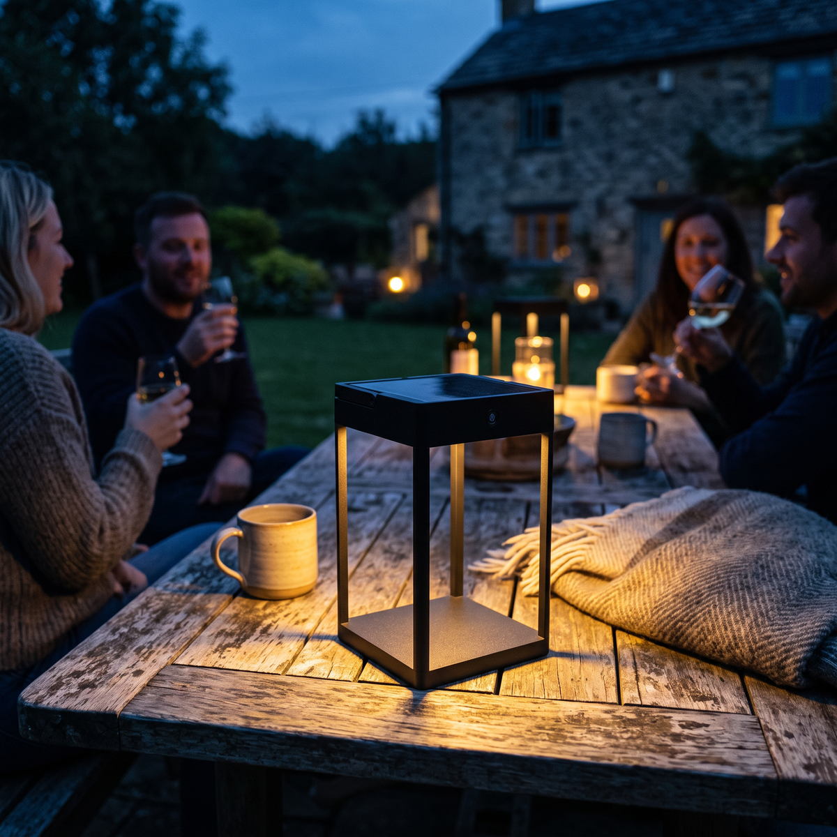 Luxury Metal Solar Lantern lifestyle photo