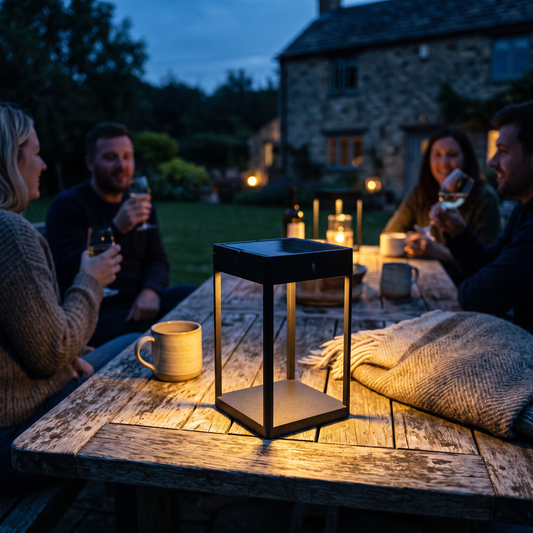 Luxury Metal Solar Lantern lifestyle photo