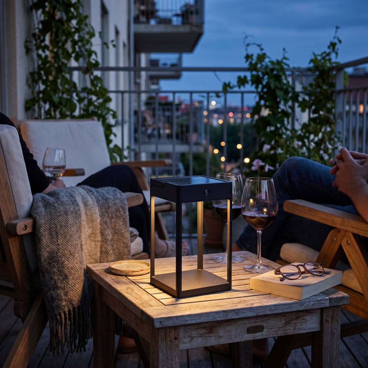 Luxury Metal Solar Lantern lifestyle photo