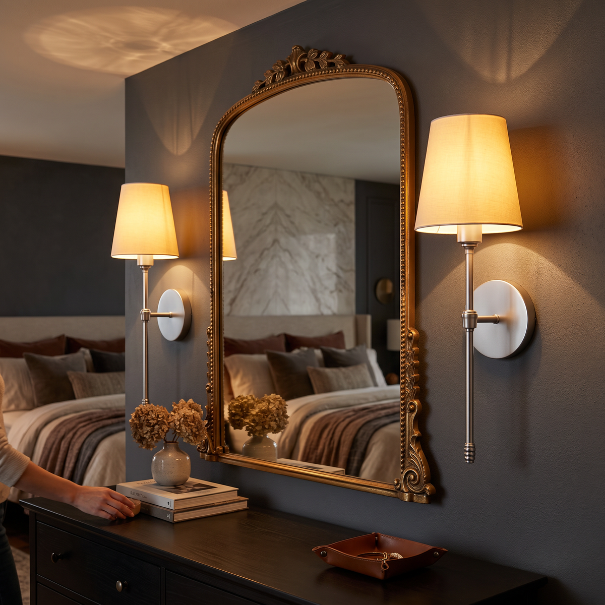 Wireless Wall Sconces - Silver