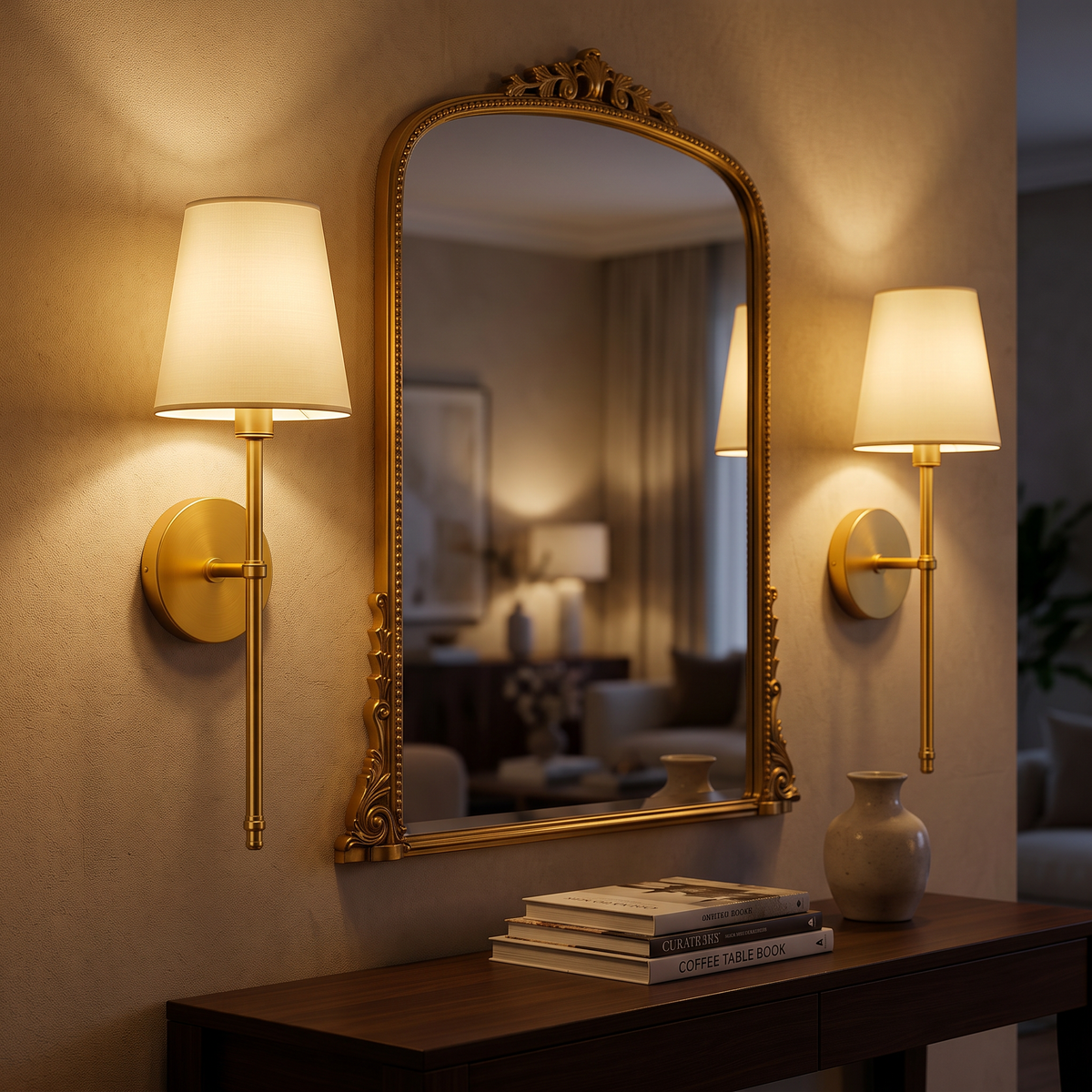 Wireless Wall Sconces - Gold