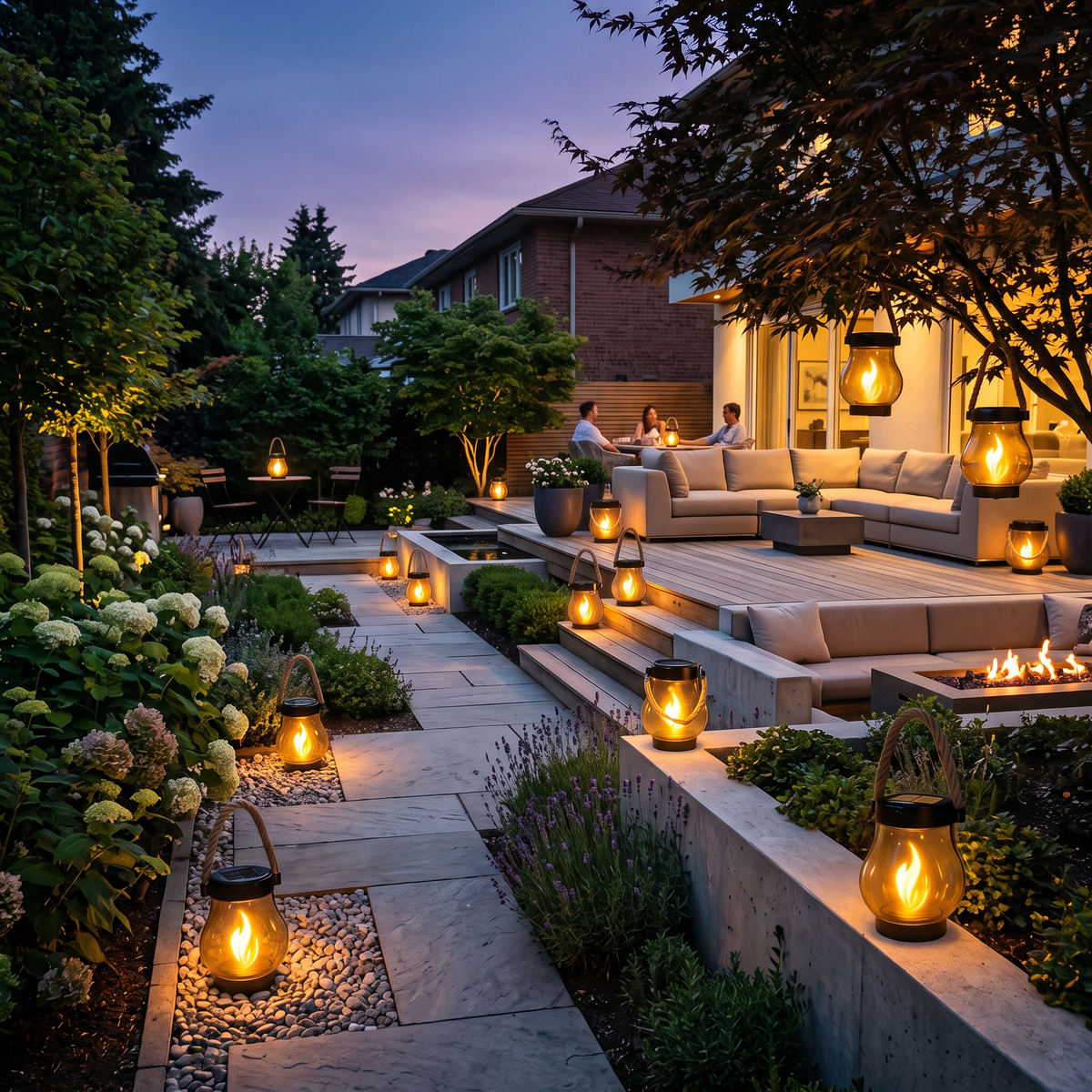 Solar Outdoor Lantern Lights lifestyle photo - wide