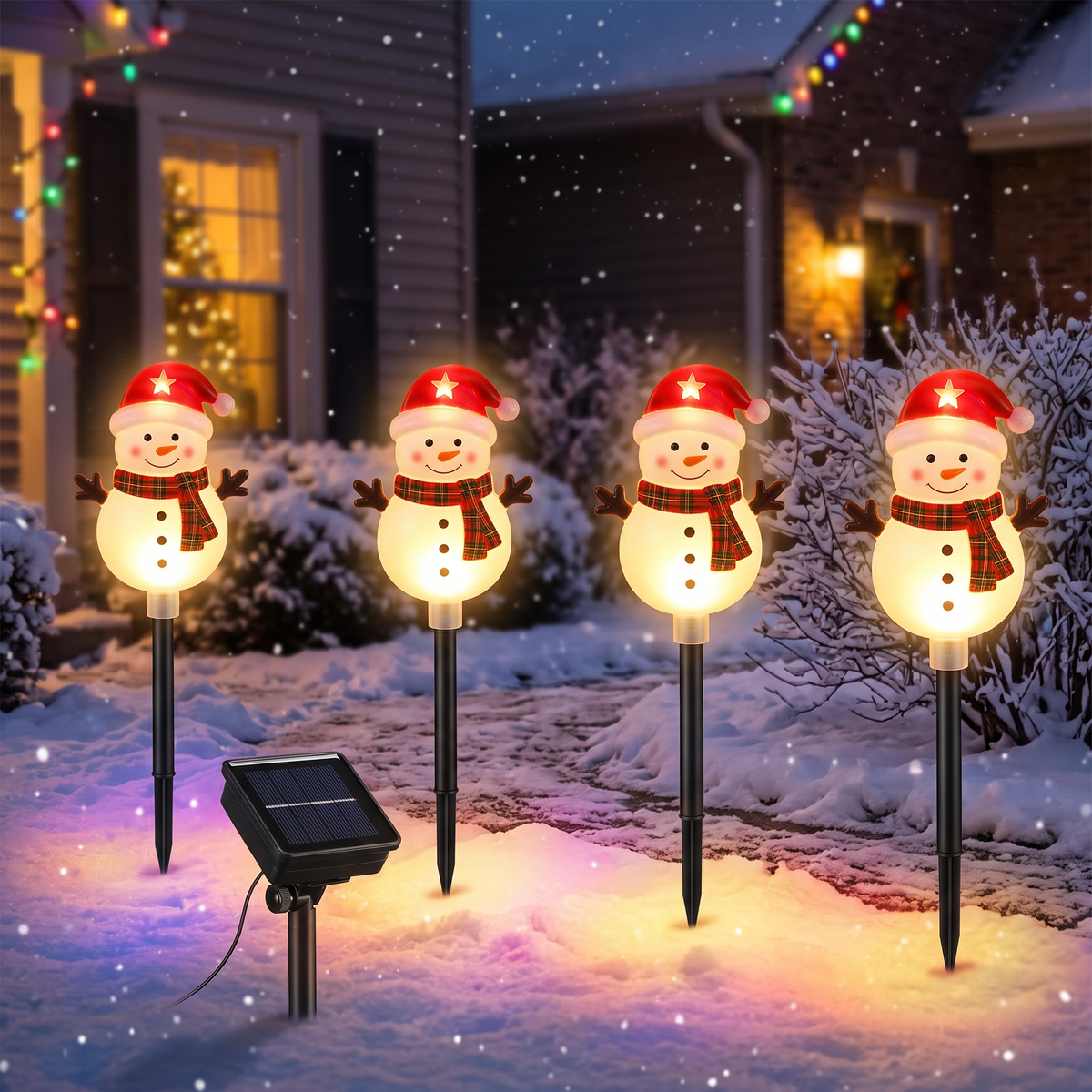 Snowman design spike lights