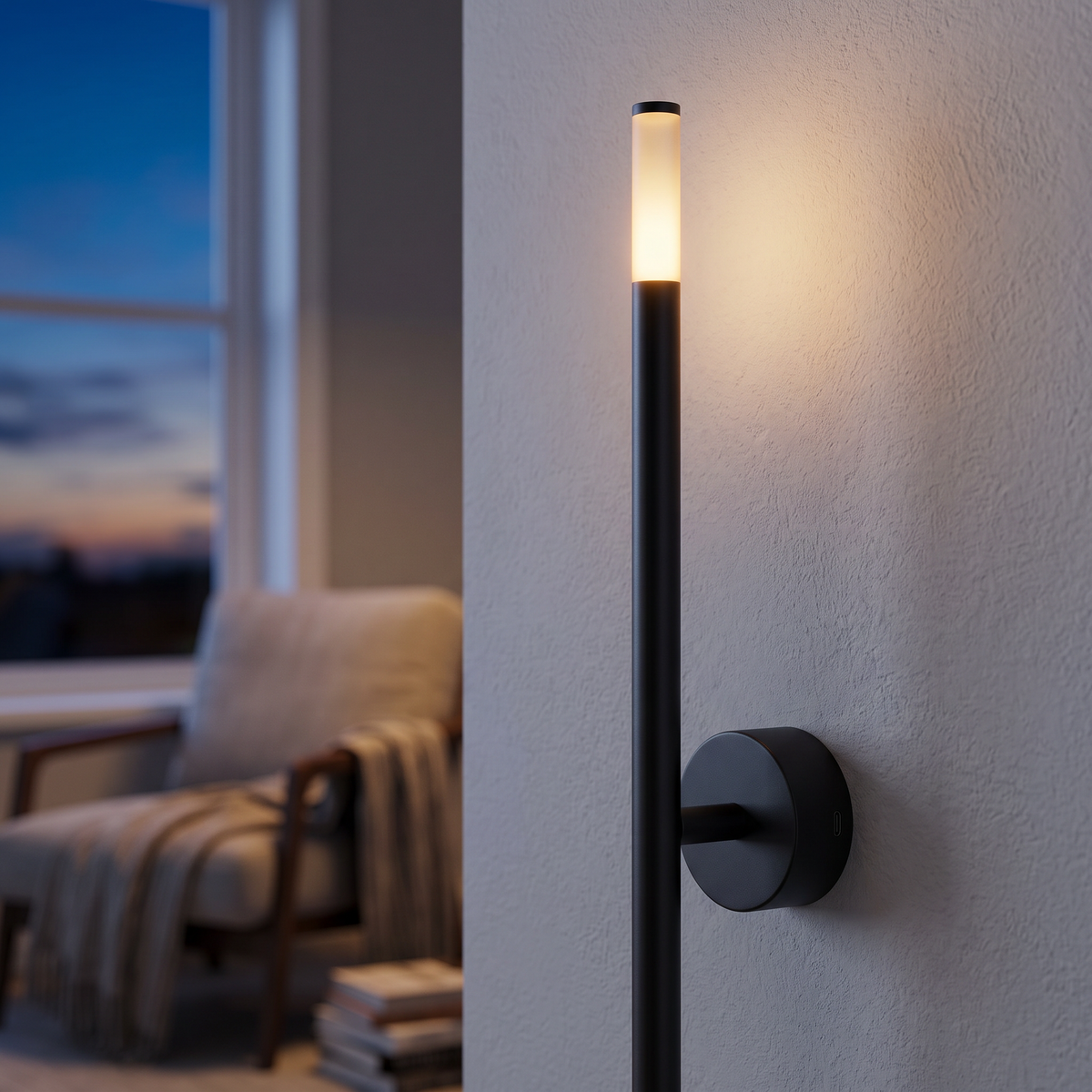 Close-up of the sconce finish and shade