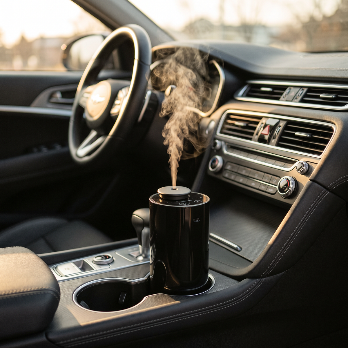 Portable diffuser in a car cup holder