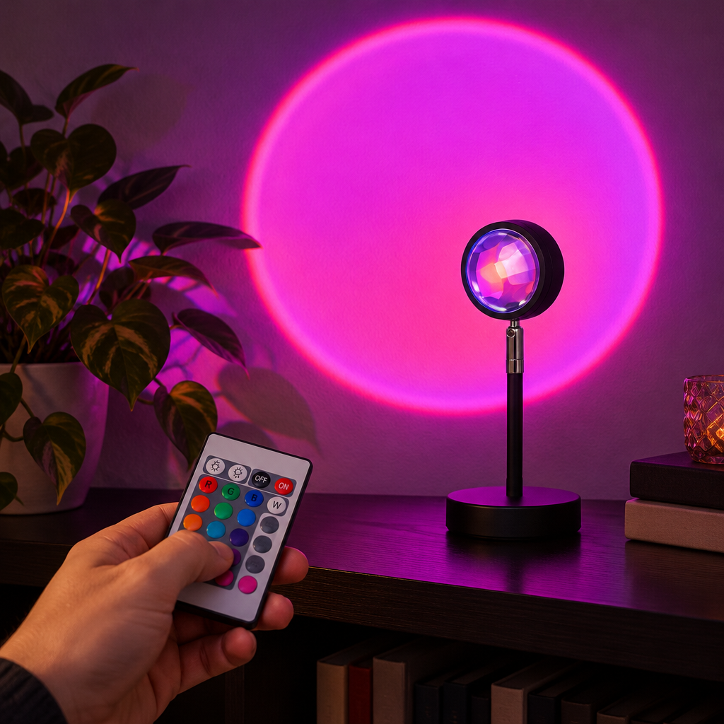 Changing the sunset lamp colour with the remote control