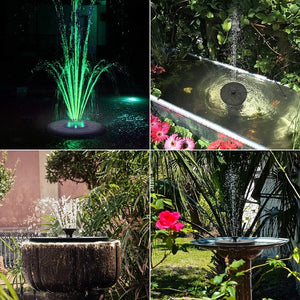 Solar Water Fountain with Battery and LED Lights Renewergy